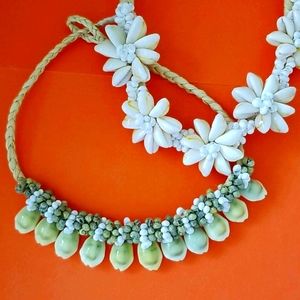 Flower Shell Necklaces - Hawaiian - set of 2